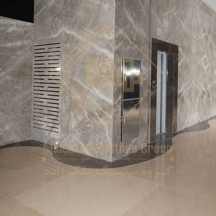 استفاده از سنگ اسلب پرشین سیلک در لبه آسانسور ها