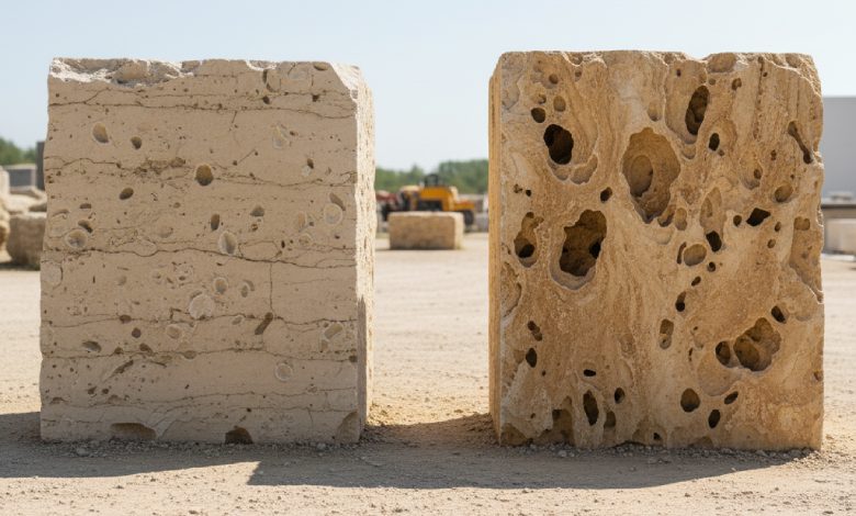 تفاوت سنگ لایم استون و سنگ ترامیت: انتخاب هوشمندانه برای نمای ساختمان شما